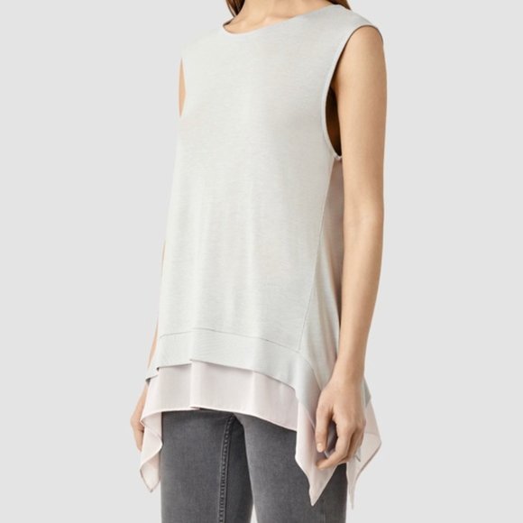 ALL SAINTS ARYA TIERED SLEEVELESS TOP - Picture 2 of 5